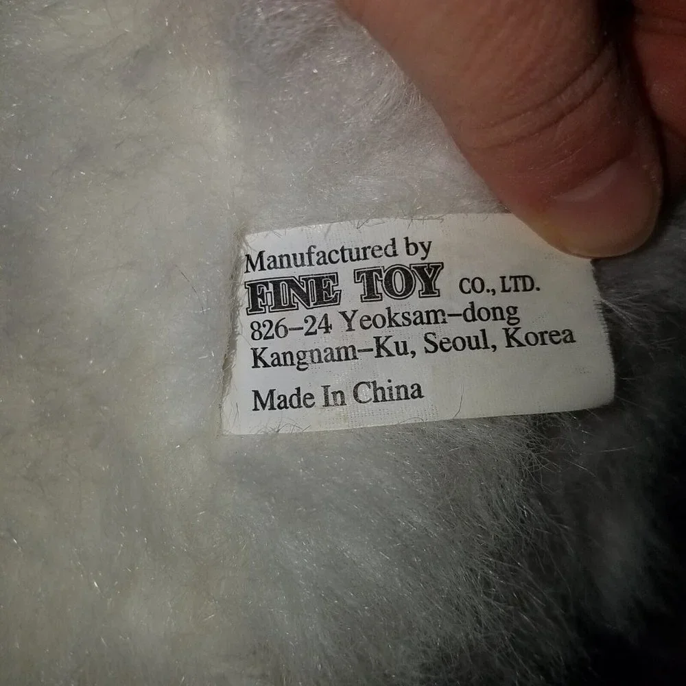 Fine Toy White Bunny Rabbit Plush Realistic 19
